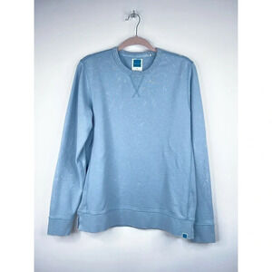 Jason Scott Sweatshirt Light Blue White Dyed Crew Neck Cotton Pullover Small